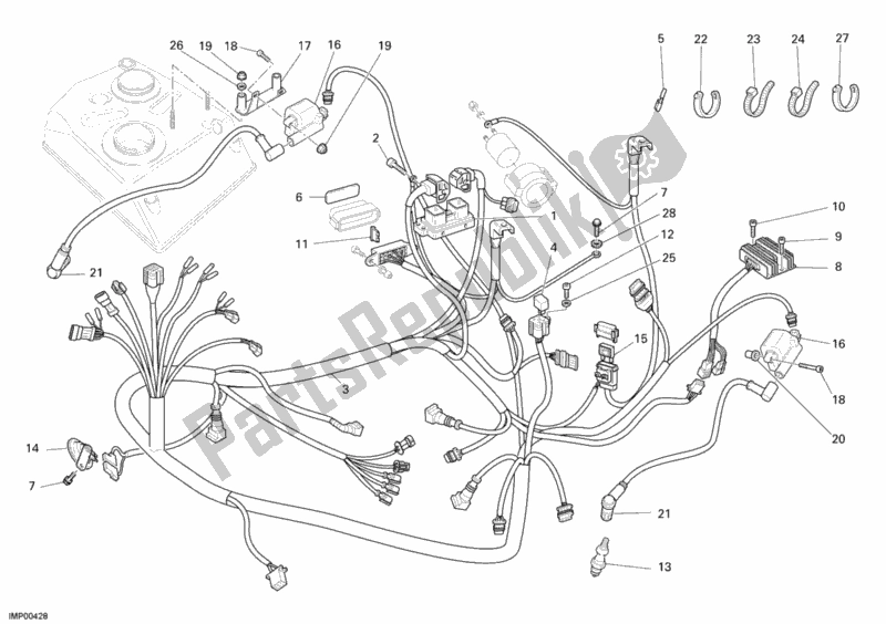 Toutes les pièces pour le Faisceau De Câblage du Ducati Monster S2R 800 USA 2007